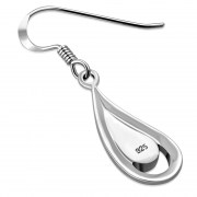 Black Onyx Drop Sterling Silver Earrings, e388